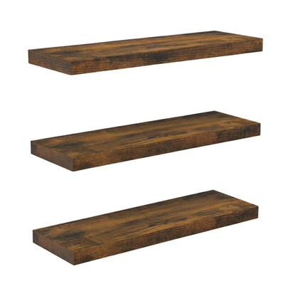 Set of 3 Wooden Floating Shelves for Home Storage Solutions