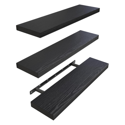 Set of 3 Wooden Floating Shelves for Home Storage Solutions