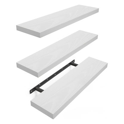 Set of 3 Wooden Floating Shelves for Home Storage Solutions