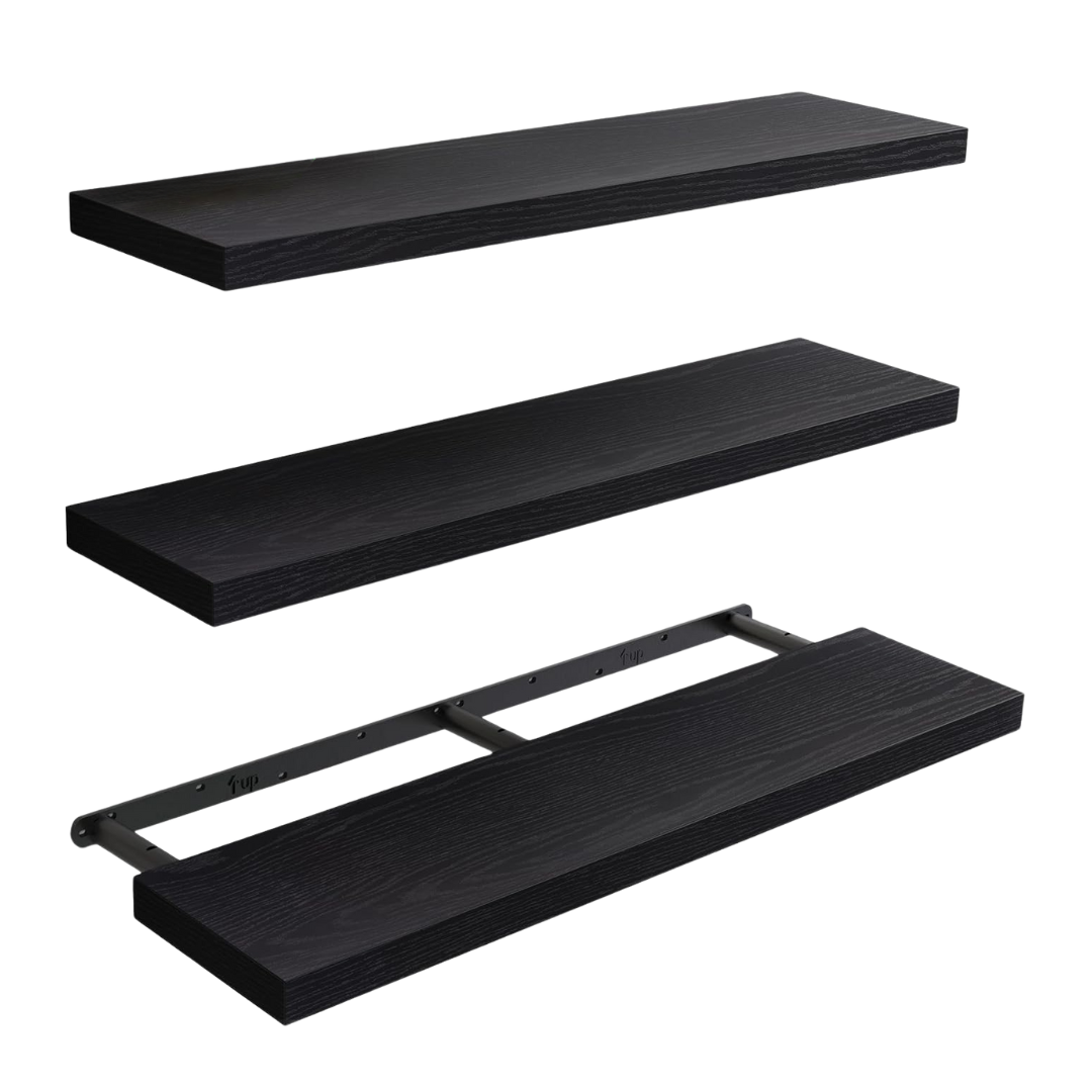 Set of 3 Wooden Floating Shelves for Home Storage Solutions