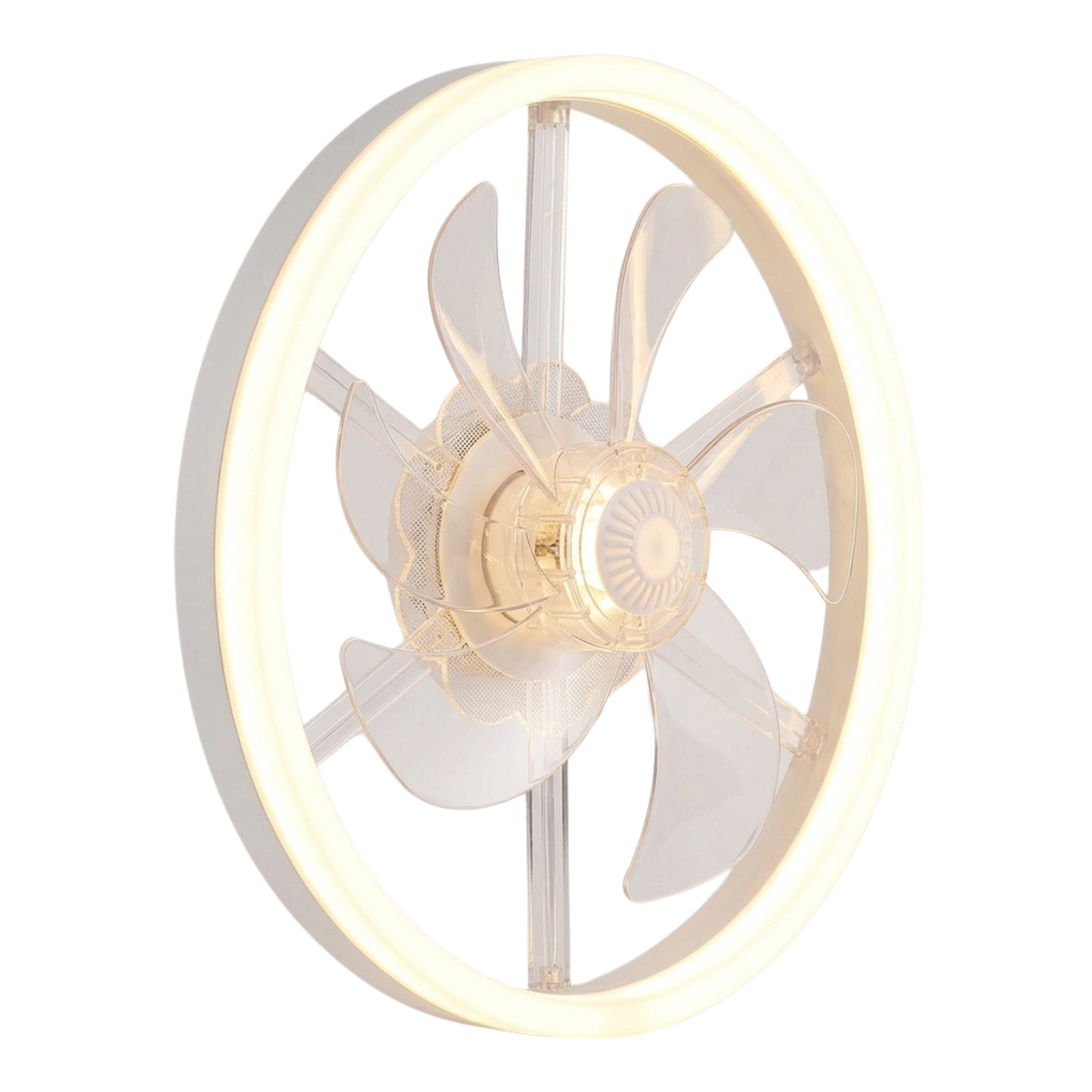 Modern Ceiling Fan with LED Lighting and Remote Control – Flush Mount