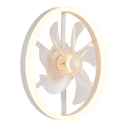 Modern Ceiling Fan with LED Lighting and Remote Control – Flush Mount