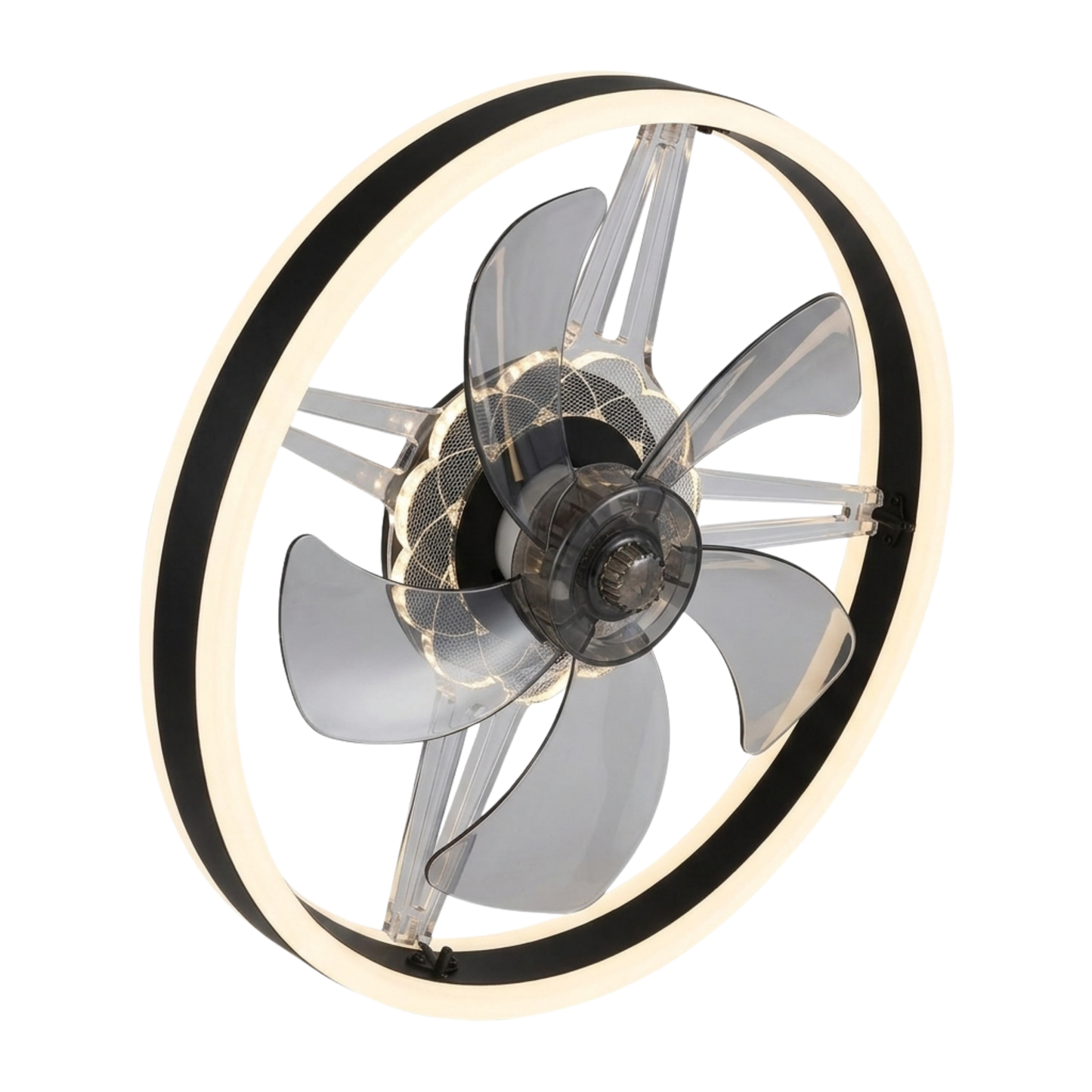 Modern Ceiling Fan with LED Lighting and Remote Control – Flush Mount