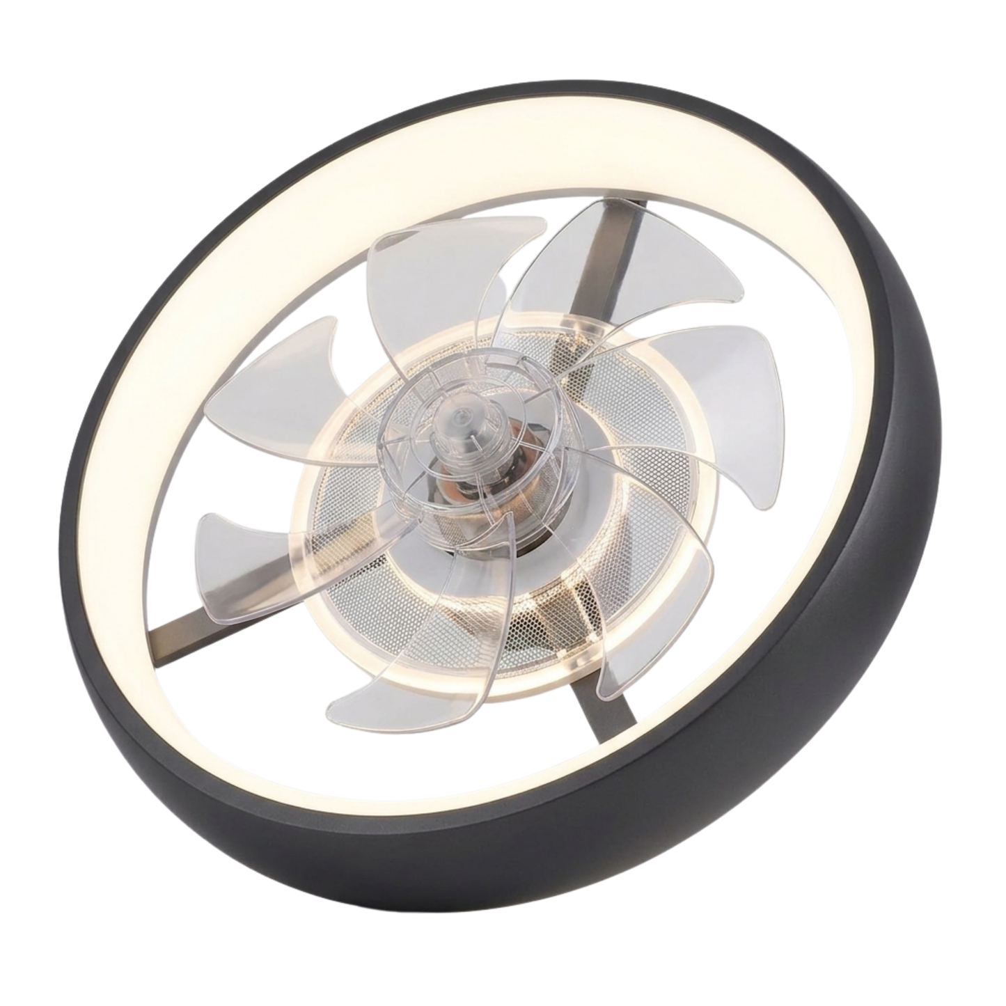 Modern Ceiling Fan with LED Lighting and Remote Control – Flush Mount
