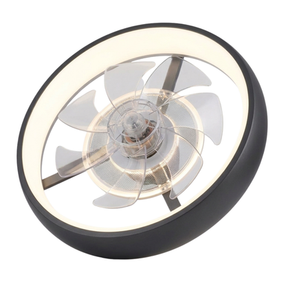 Modern Ceiling Fan with LED Lighting and Remote Control – Flush Mount