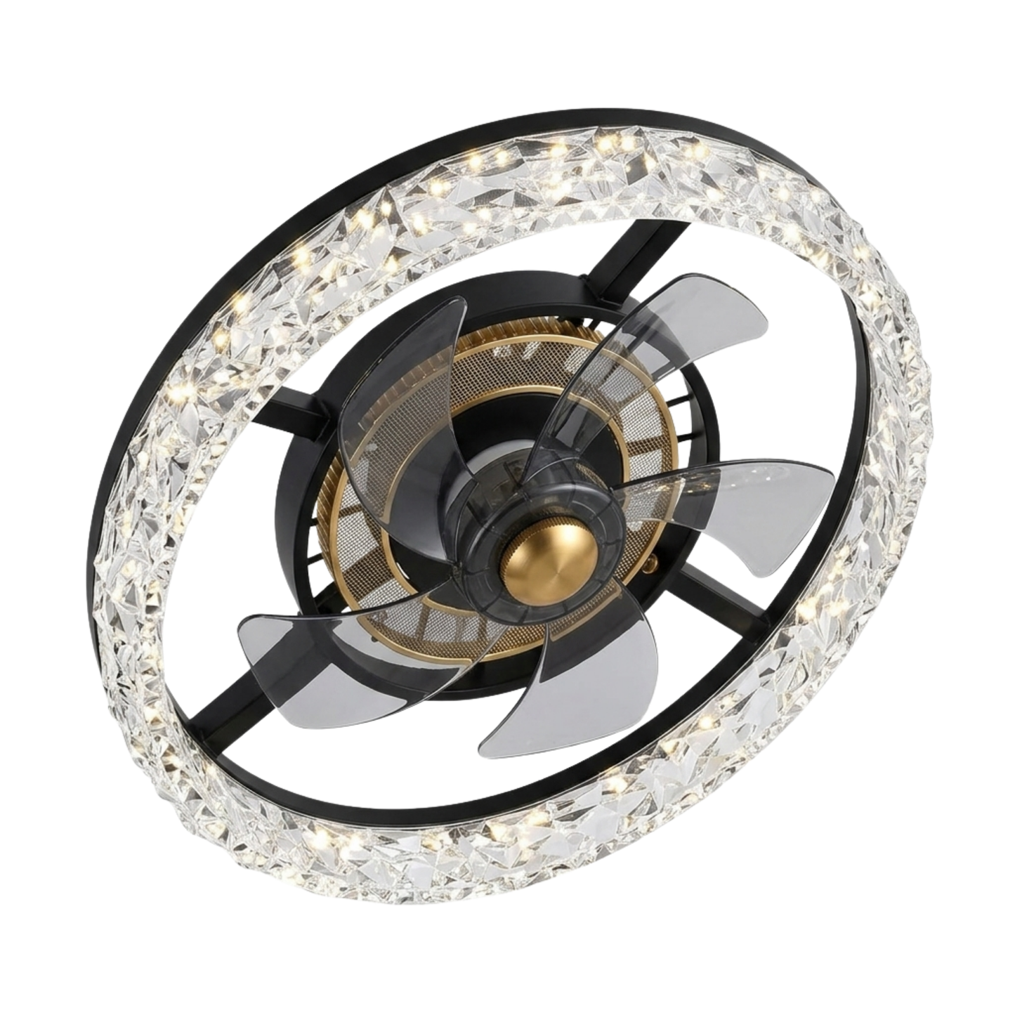 Modern Ceiling Fan with LED Lighting and Remote Control – Flush Mount