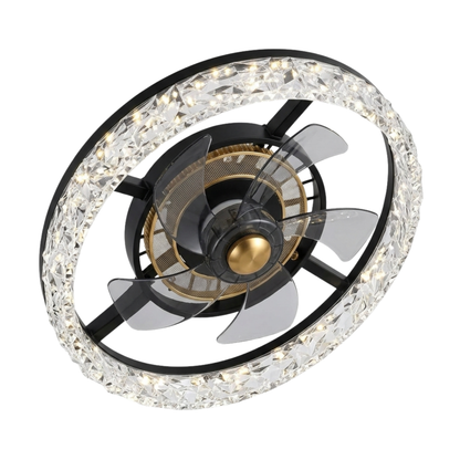 Modern Ceiling Fan with LED Lighting and Remote Control – Flush Mount