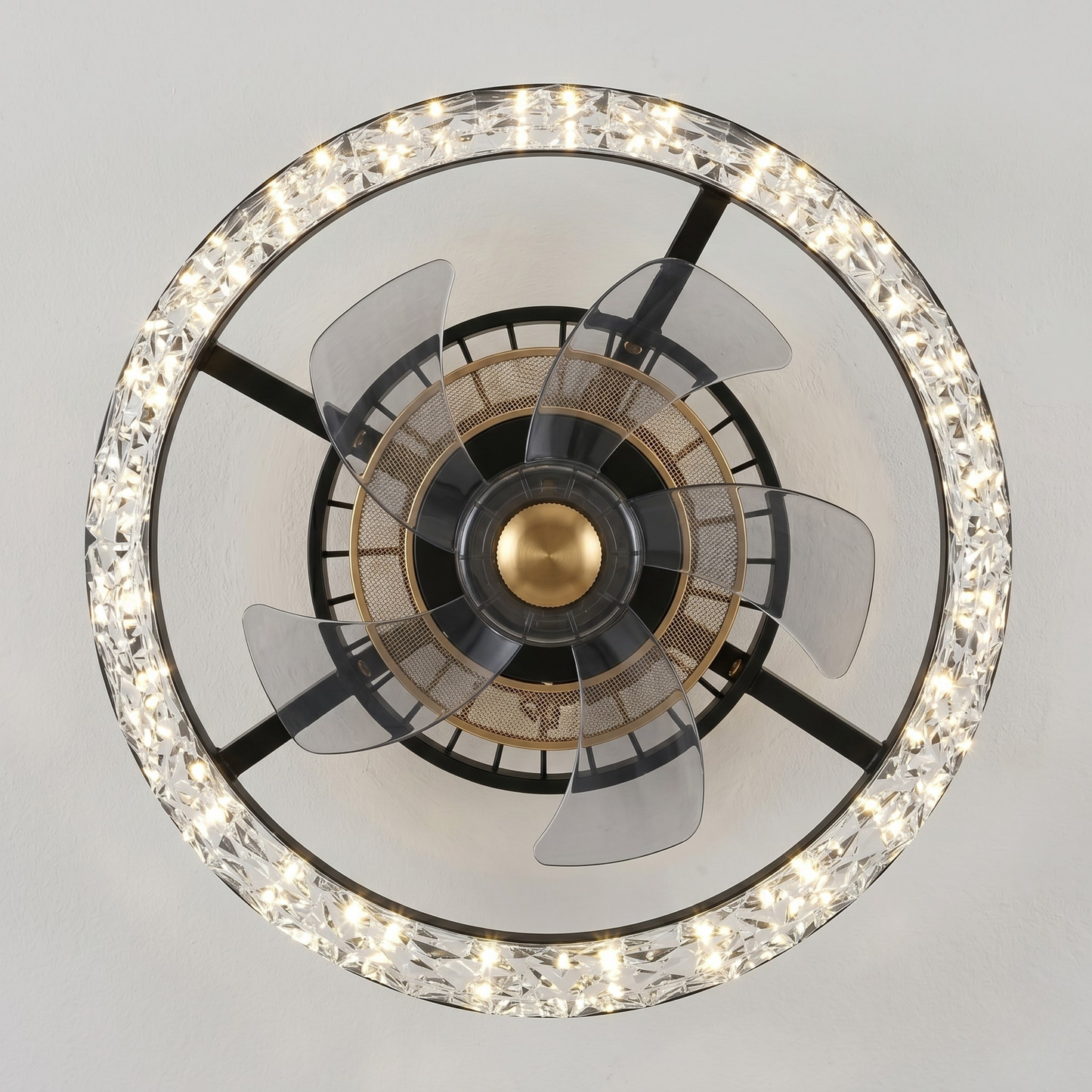 Modern Ceiling Fan with LED Lighting and Remote Control – Flush Mount