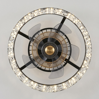 Modern Ceiling Fan with LED Lighting and Remote Control – Flush Mount