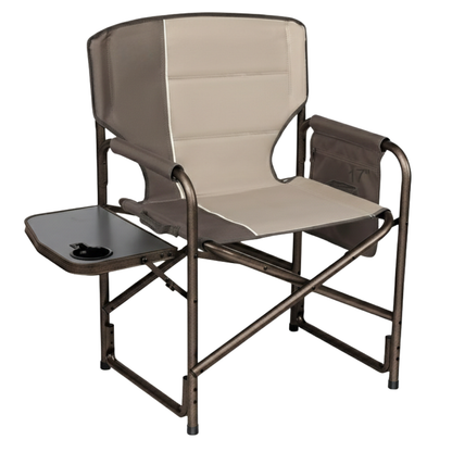 Portable Aluminum Camping Chair with Side Table, Supports 400 lbs