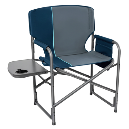 Portable Aluminum Camping Chair with Side Table, Supports 400 lbs