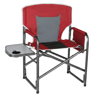 Portable Aluminum Camping Chair with Side Table, Supports 400 lbs