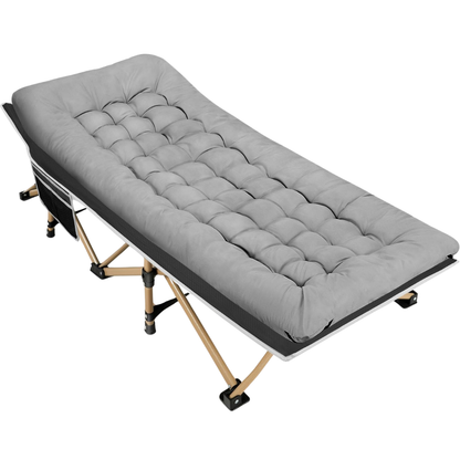 Camping Cot with 600 lbs Capacity and 28-Inch Wide Mattress, Foldable