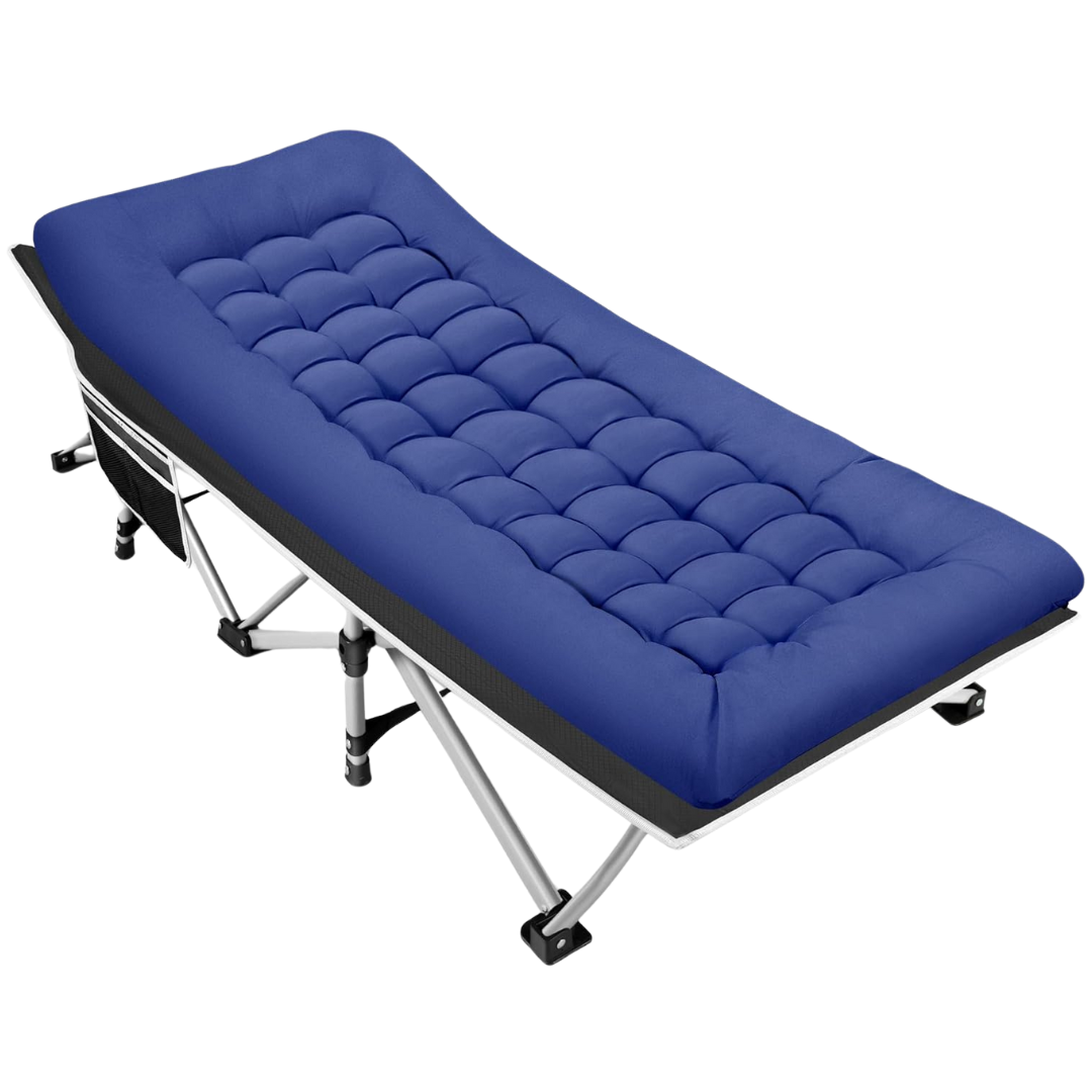 Camping Cot with 600 lbs Capacity and 28-Inch Wide Mattress, Foldable