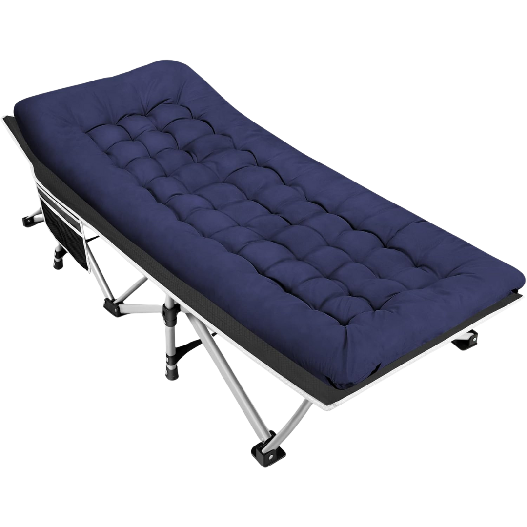 Camping Cot with 600 lbs Capacity and 28-Inch Wide Mattress, Foldable