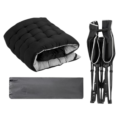 Camping Cot with 600 lbs Capacity and 28-Inch Wide Mattress, Foldable
