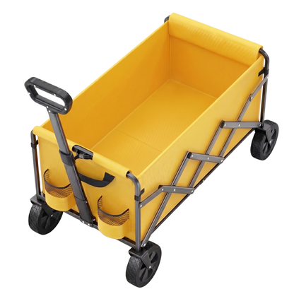 Adjustable Handle Steel Frame Cart – Collapsible Utility Wagon