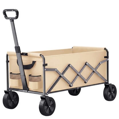 Adjustable Handle Steel Frame Cart – Collapsible Utility Wagon