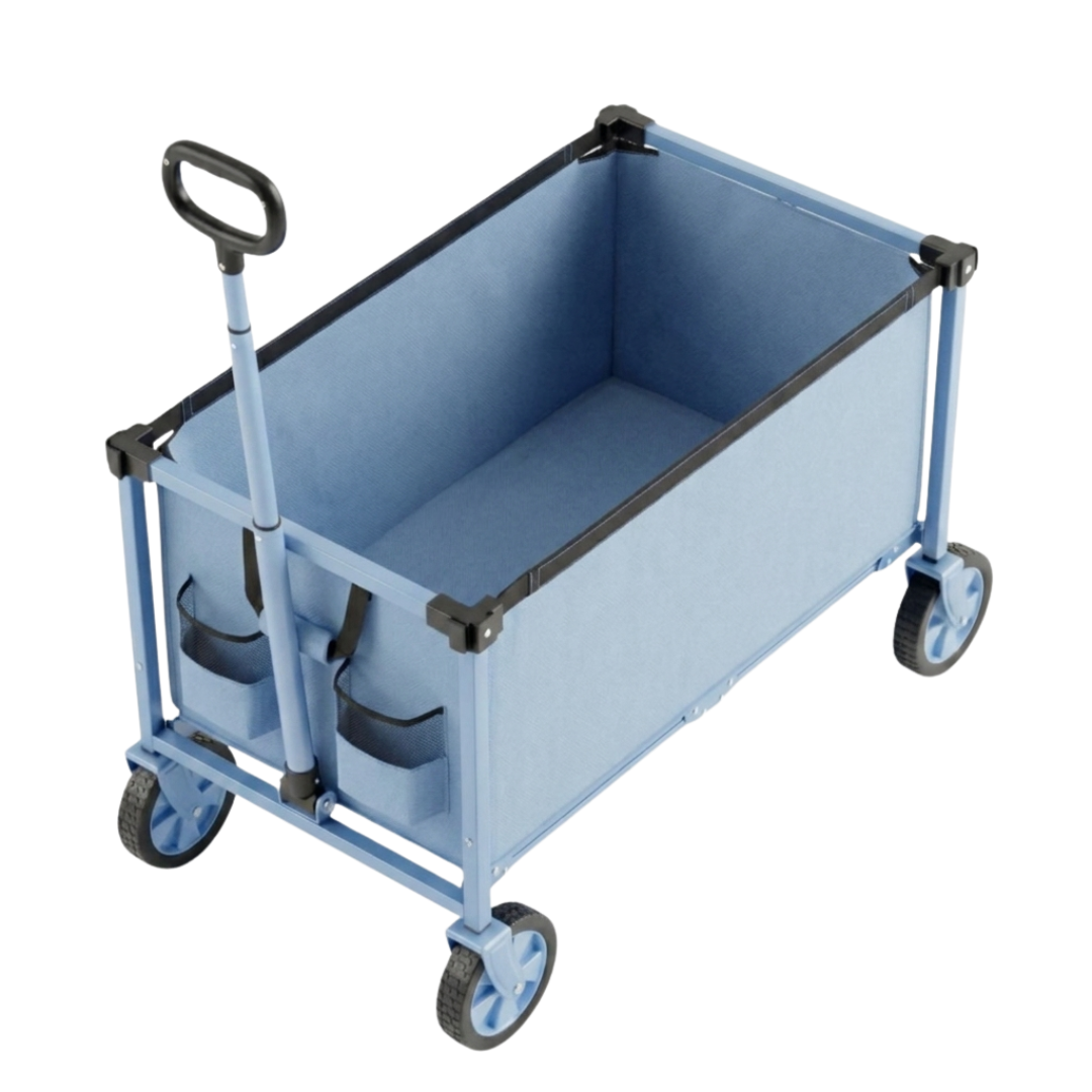 Telescopic Handle Utility Cart with Swivel Wheels – Foldable Design