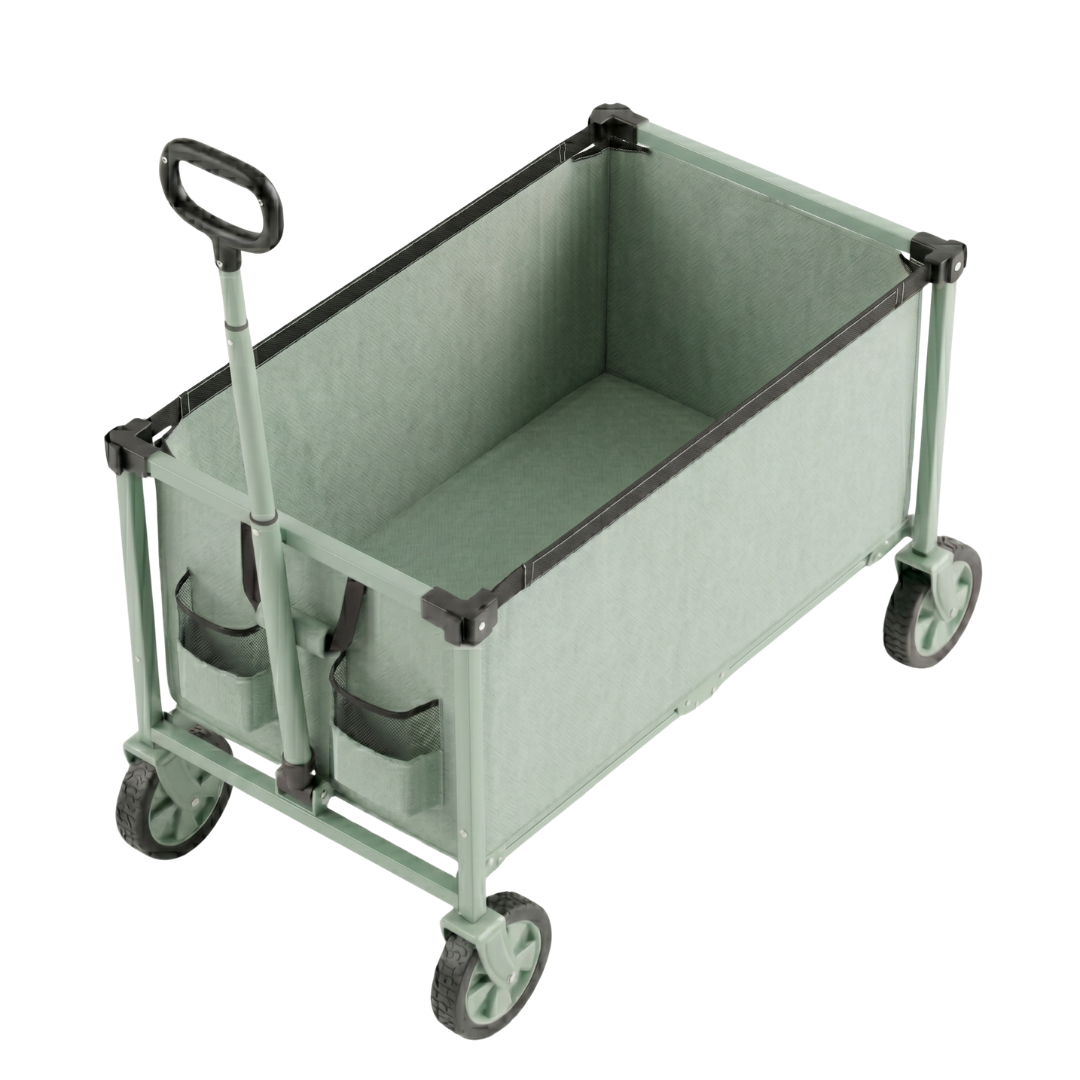 Telescopic Handle Utility Cart with Swivel Wheels – Foldable Design