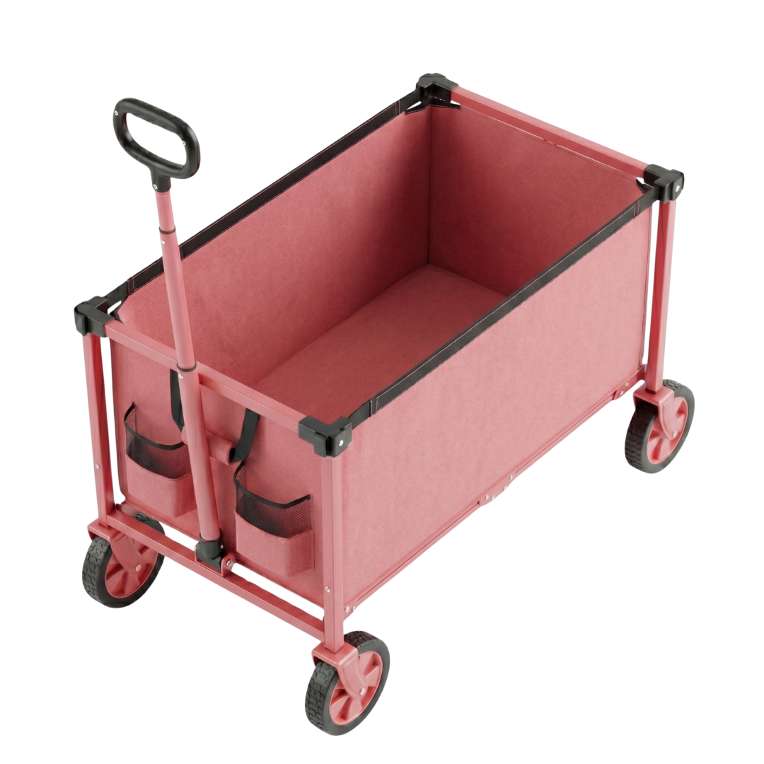 Telescopic Handle Utility Cart with Swivel Wheels – Foldable Design
