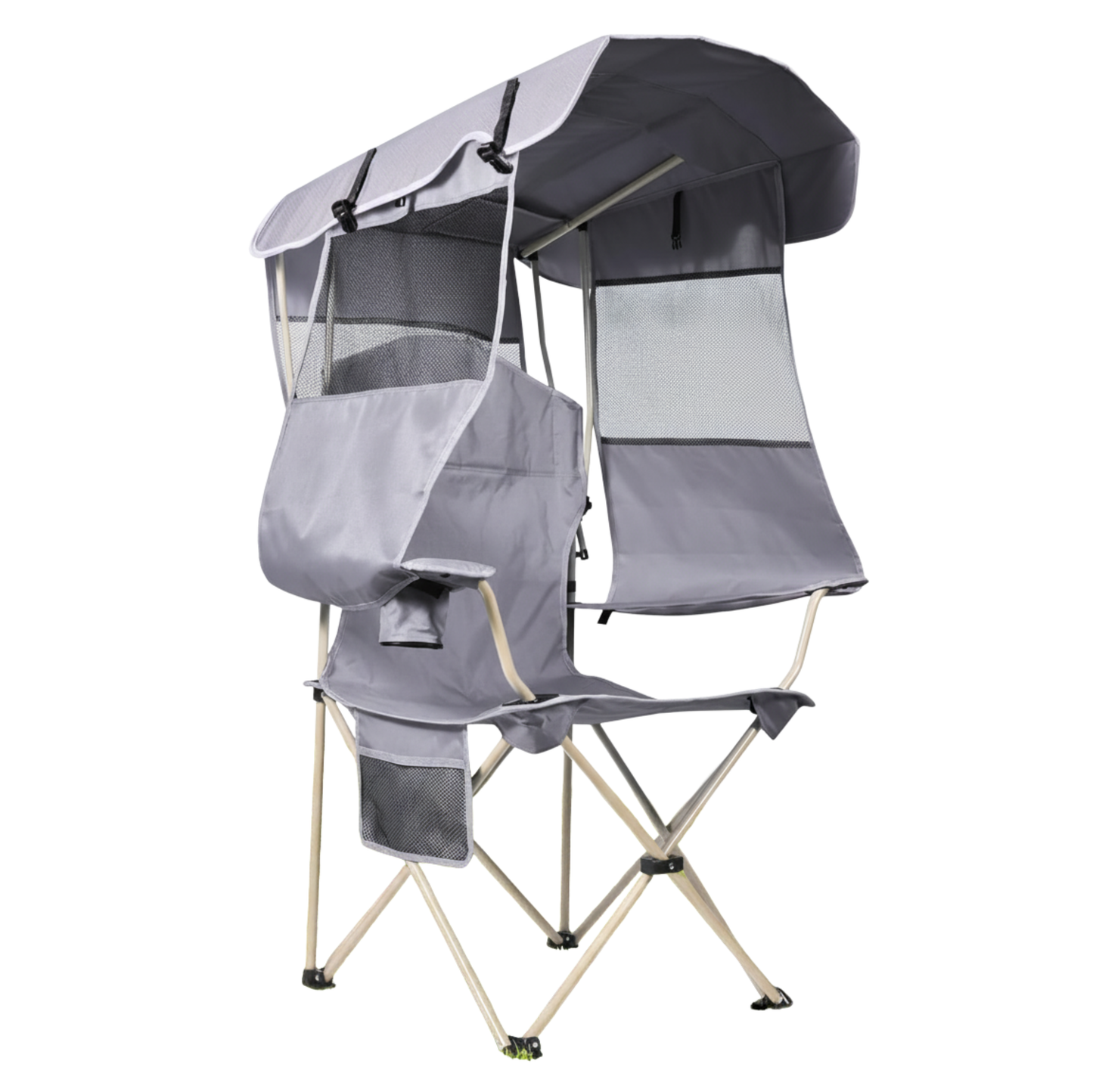 Adjustable Canopy Folding Chair for Camping with Back Shade Panel