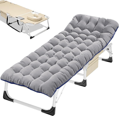 Portable Camp Bed with Removable Cushion, Supports 900 lbs