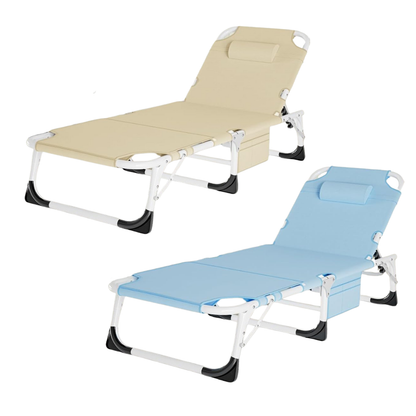 Portable Camp Bed with Removable Cushion, Supports 900 lbs
