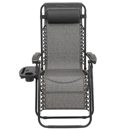 Adjustable Pillow Folding Recliner with Cup Holder and Tray