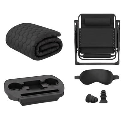 Reclining Chair with Tray, Footrest, and Removable Cushion - Foldable