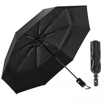 Compact Travel Umbrella with Automatic Open/Close and Fiber Ribs