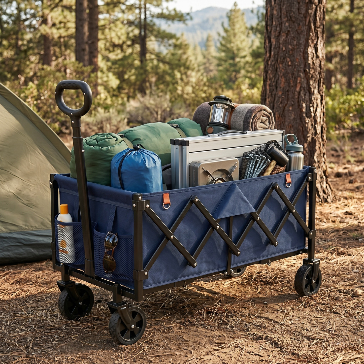 Alloy Steel Folding Cart with 360 lb Load Capacity
