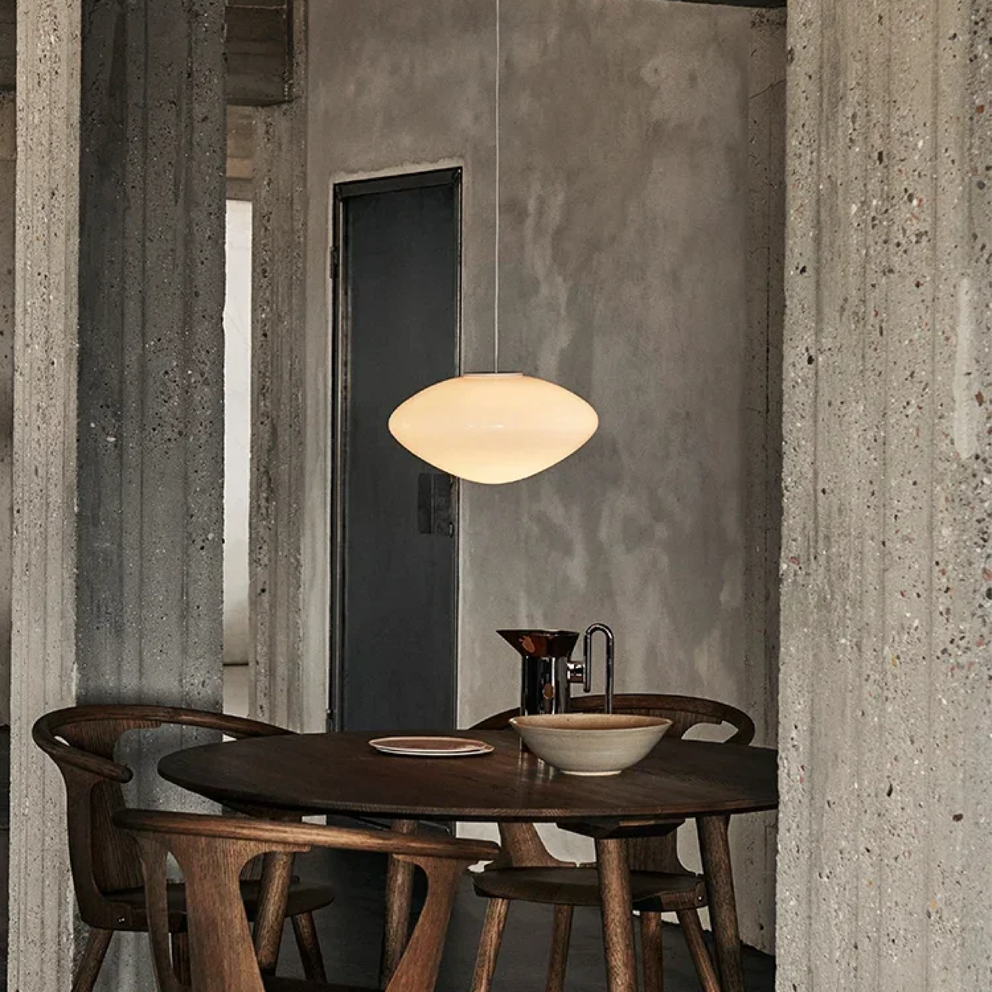 Modern Opal Glass Pendant Light with Adjustable Height