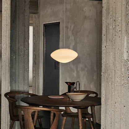 Modern Opal Glass Pendant Light with Adjustable Height