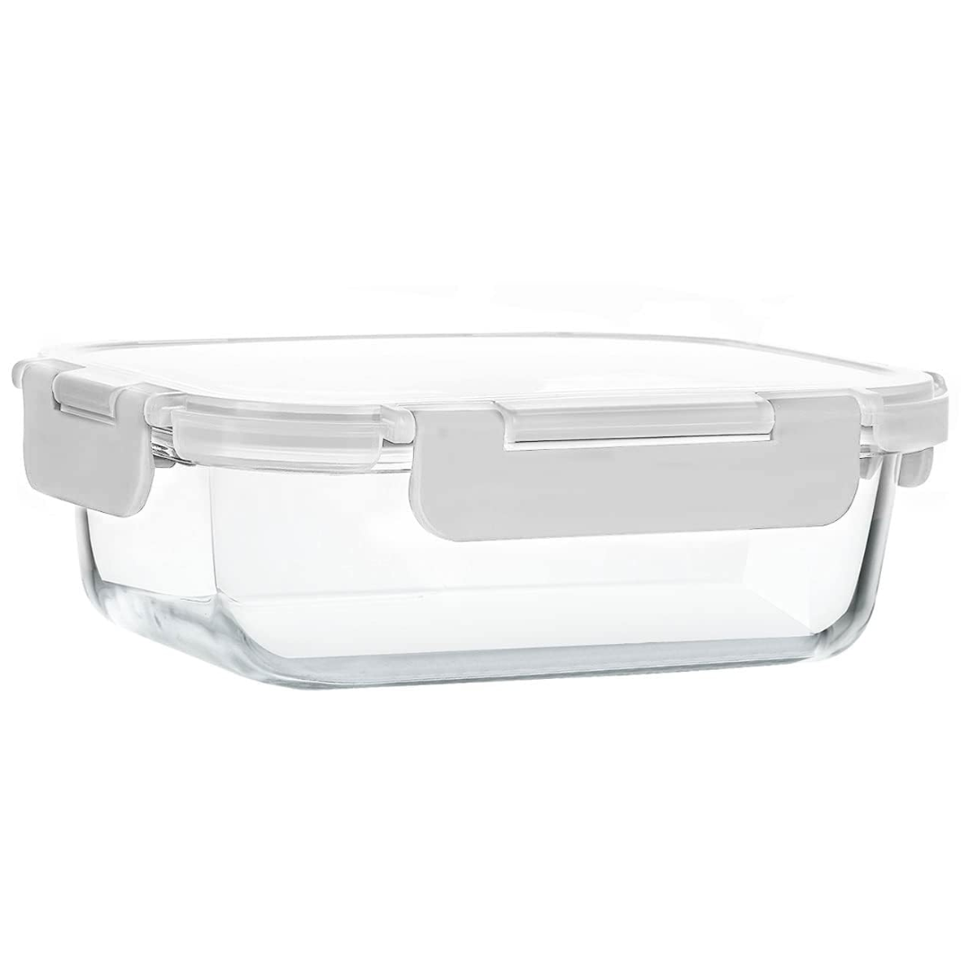 Food Storage Glass Containers with Lids for Meal Preparation and Heating