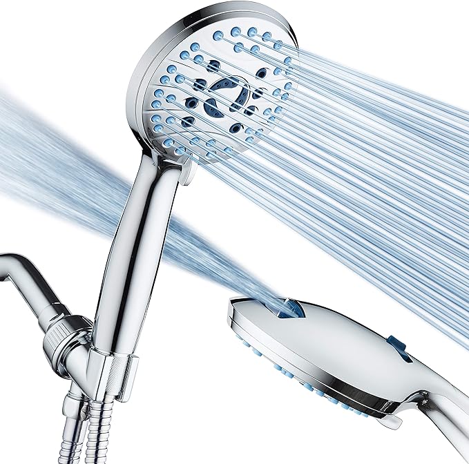 Adjustable Water Flow Handheld Showerhead with Extended Hose