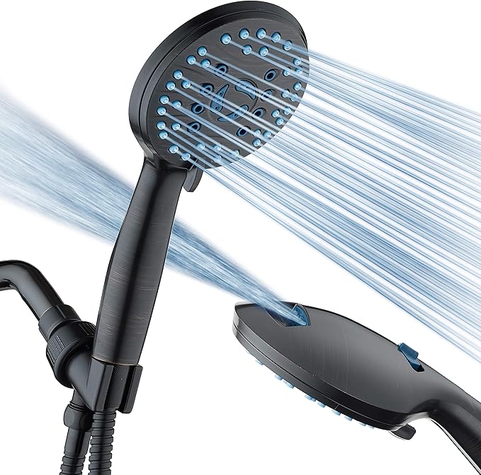 Adjustable Water Flow Handheld Showerhead with Extended Hose