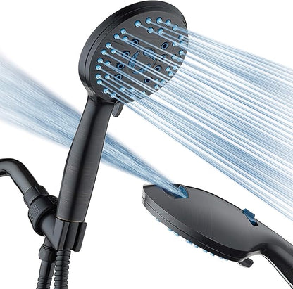 Adjustable Water Flow Handheld Showerhead with Extended Hose
