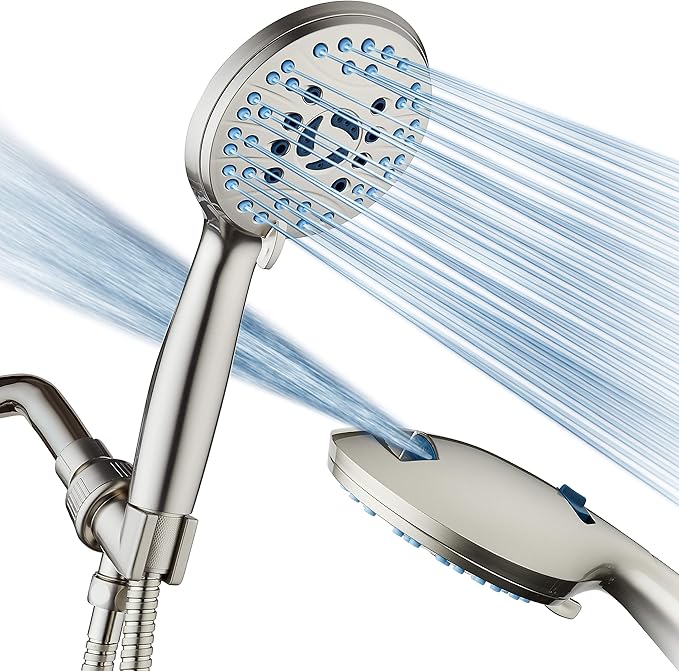 Adjustable Water Flow Handheld Showerhead with Extended Hose