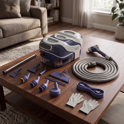 Portable Steam Cleaner with 1400ml Capacity and Multi-Accessory Nozzle Set