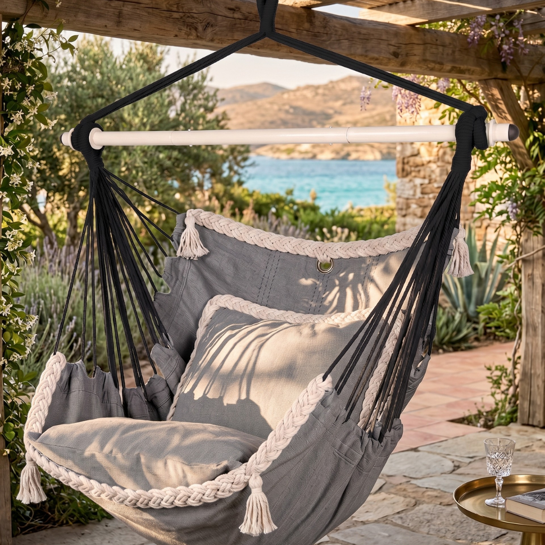 Cushioned Hanging Swing Chair for Garden and Patio Use