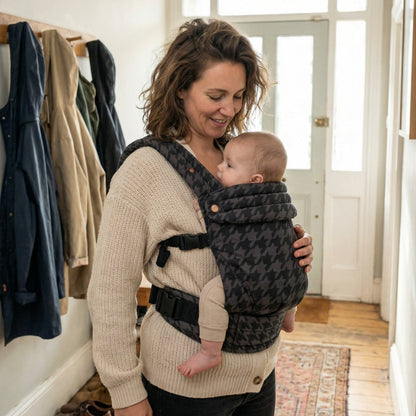 Checkered Baby Carrier in Harbor Style