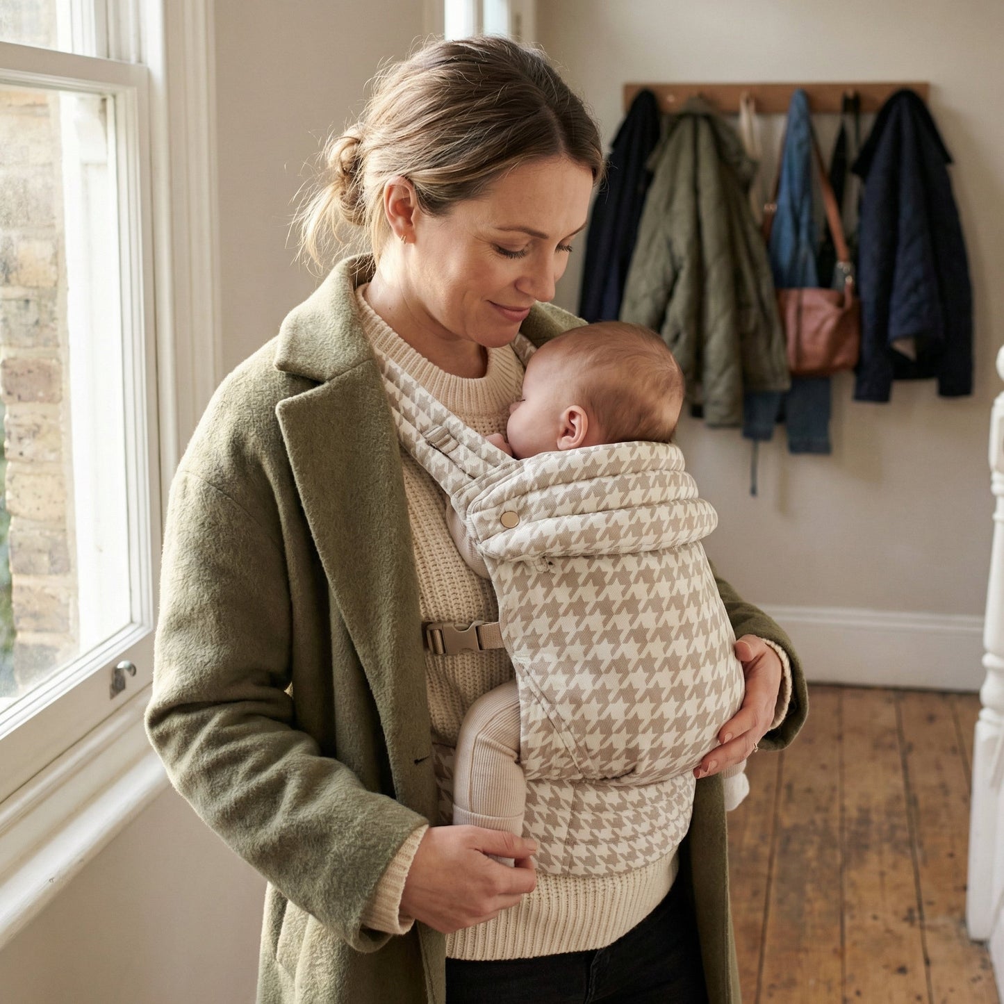 Checkered Baby Carrier in Harbor Style