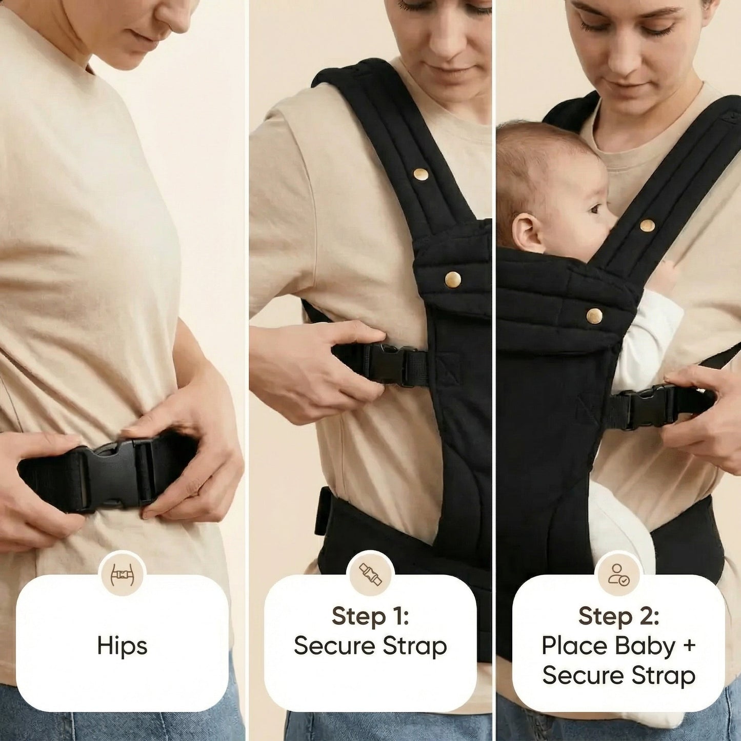 Checkered Baby Carrier in Harbor Style