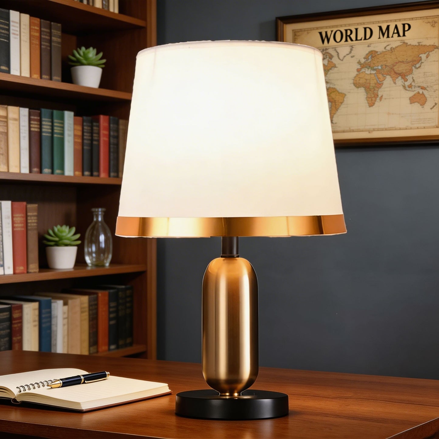 Brass Table Lamp in Mid-Century Modern Style