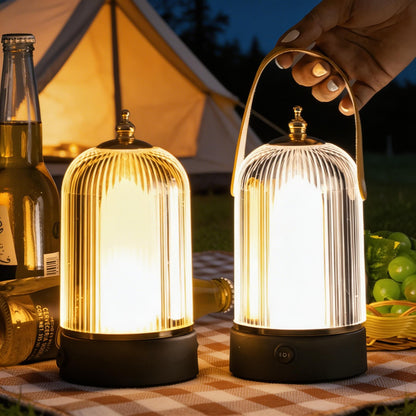 Contemporary Textured Glass Lamp for Tables