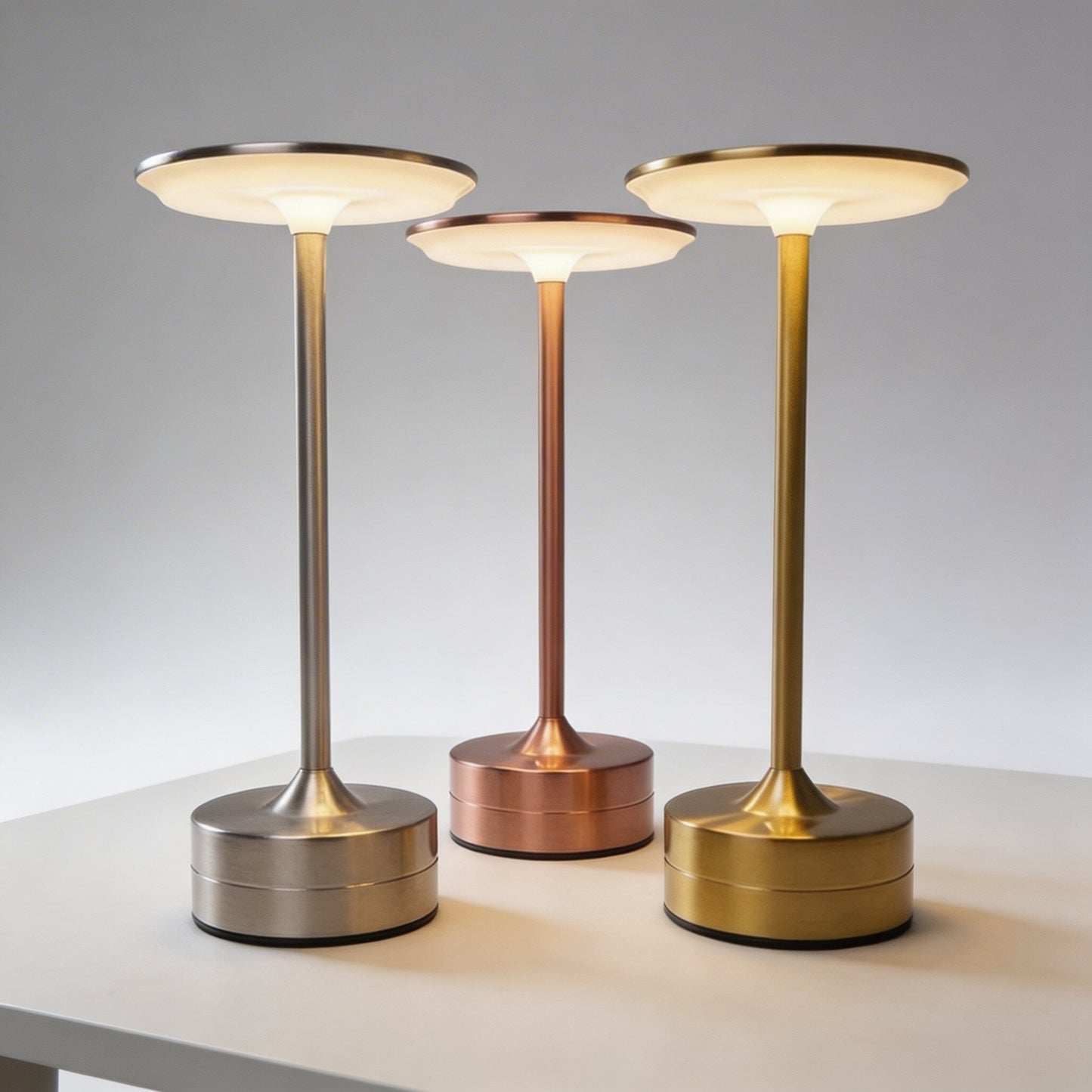 Cordless LED Table Lamp in Modern Metal Design