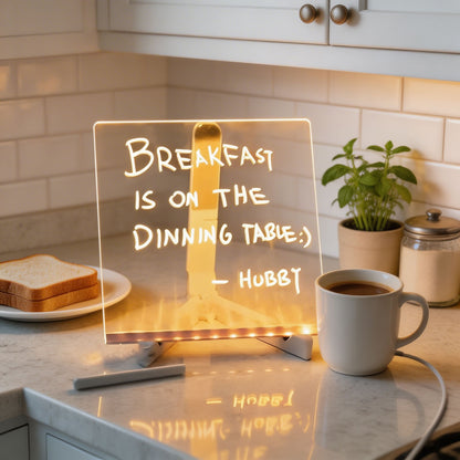 Stylish Table Lamp with LED Memo Board Feature