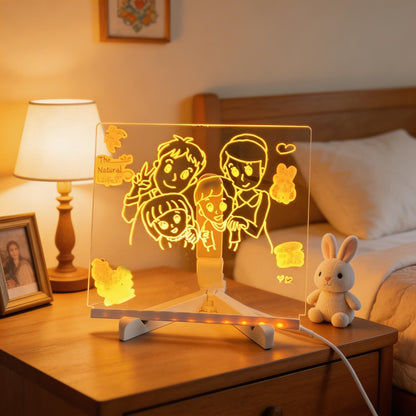 Stylish Table Lamp with LED Memo Board Feature