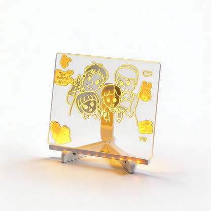 Stylish Table Lamp with LED Memo Board Feature